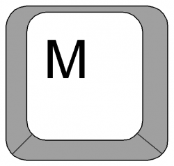 Clipart: Computer Keyboard keys - Letter M key