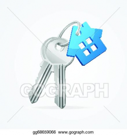 Vector Stock - House keys with blue key chain. Clipart ...