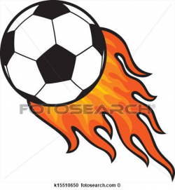 Soccer ball on fire clipart