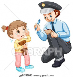Vector Art - Police recording lost child. Clipart Drawing ...