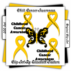 Childhood Cancer Awareness clip art collection contains 5 graphics ...