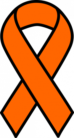OnlineLabels Clip Art - Orange Kidney Cancer And Leukemia Ribbon