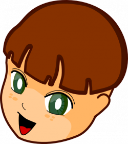 Little Anime Boy With Brown Hair free image