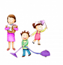 Child Parent Clip art - Children and parents together cleaning 1172 ...