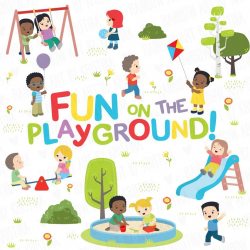 Children at the Playground Activities Clip Art, Kids Playing Clipart,  Children Outdoors, Park, Teacher clipart, Transparent Kawaii kids