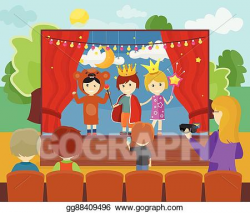Vector Stock - Children in costumes performing theater ...