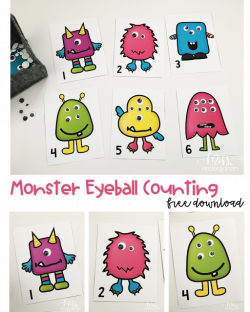 Monster Counting {free download} | Number recognition, Count and Pre ...