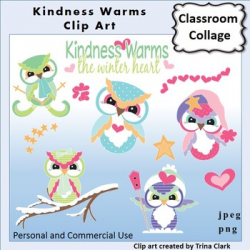 Owl Clip Art Kindness Warms Color personal & commercial use
