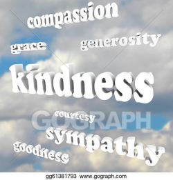 Stock Illustration - Kindness words in sky compassionate ...