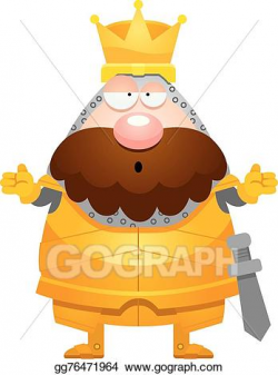 Vector Art - Confused cartoon king. Clipart Drawing ...