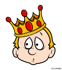 Scared dumb king Cartoon Boy Face Expression with Golden ...