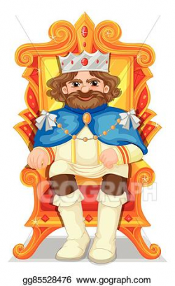 Clip Art Vector - King sitting on the throne. Stock EPS ...