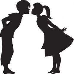 First Kiss Clipart Image: Silhouette of a First Kiss | Silhouettes ...