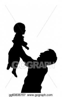 Stock Illustration - Father hold and kiss baby with love on ...