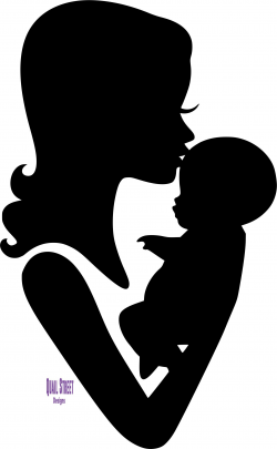Mom and Baby Forehead Kiss Silhouette Vinyl Decal | Products ...