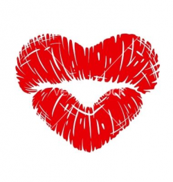 Red lips print in heart shape vector | Shirts | Heart shaped ...