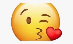 Kisses Clipart Emoji - Kissing Face Emoji Transparent ...
