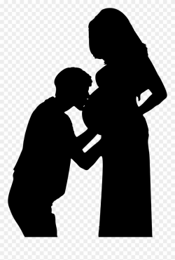 Pregnancy Wife Kiss Woman - Pregnant Couple Silhouette Png ...