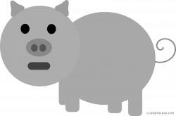 Grayscale Pig Animal free black white clipart images clipartblack ...