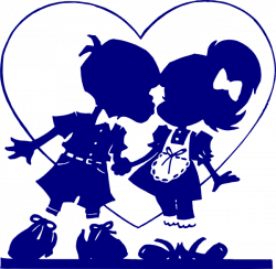 Dark Blue Valentine Kiss Clip Art at Clker.com - vector clip art ...