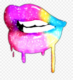 Sparkle Glitter Kiss Lips Colorful Rainbow - Lips Clipart ...
