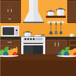 Background of Kitchen With Appliances premium clipart ...