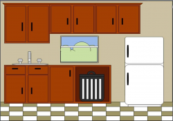 Kitchen Clipart Kitchen Cabinet Pencil And In Color, Cartoon ...