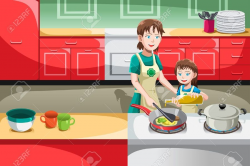 Download mother cooking in the kitchen clipart Cooking Clip ...