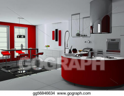 Clipart - Modern kitchen interior. Stock Illustration ...