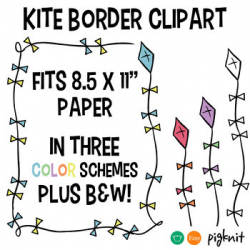 Kite Border Clipart Frame | Fits 8.5 x 11