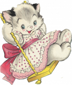 Kitty on a swing. | Vintage Images | Pinterest | Swings, Kitty and ...
