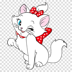 White cat with red ribbon illustration, Kitten Cat Cartoon ...
