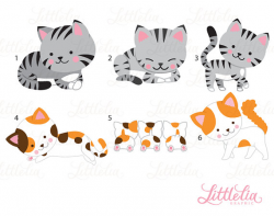 Cat mom and kitten - family clipart - 16054 | Products ...