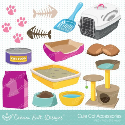 13 Cat Toys Clipart, Cat Food, Kittens Clipart, Cat ...