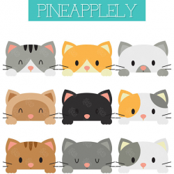 Peeking Cats, Peeping Kitties, Cute Kittens Digital Clip Art ...