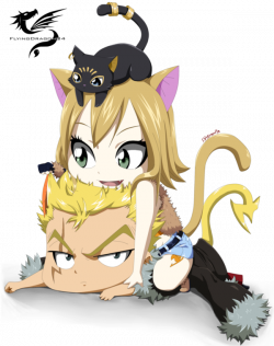 Kitten Pile - FT OC (Laxus and Naila chibi) by FlyingDragon04 on ...