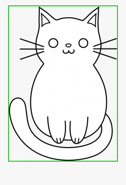 Kitten Clipart Coloring Page - Cute Easy Kitty Drawings ...