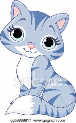 Vector Clipart - Cute kitten. Vector Illustration gg58869817 ...