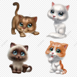 4 Kittens, Funny, Beautiful, Young PNG Transparent Clipart ...