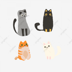 Four Kittens Cartoon Elements, Four, Kitten, Cartoon PNG ...