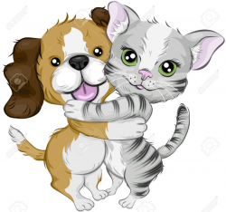 Download dog and cat hugging clipart Cat Dog Stock ...