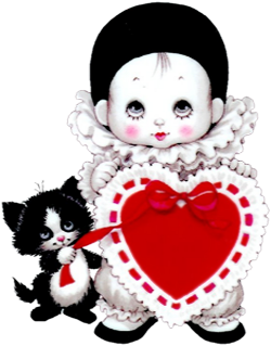 Cute Mime with Heart and Kitten PNG Picture | Gallery Yopriceville ...
