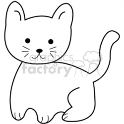 Black outline of small kitten clipart. Royalty-free clipart # 376989