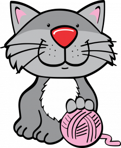 OnlineLabels Clip Art - Cat With Yarn