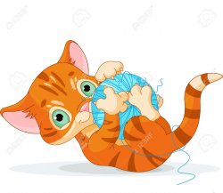 Cat With Yarn Clip Art | Free download best Cat With Yarn ...