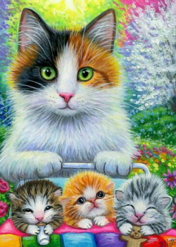Wallpaper... By Artist Unknown... | Cat Art | Cat art ...