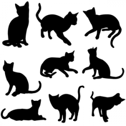 Nine Cats Silhouettes clipart, cliparts of Nine Cats ...