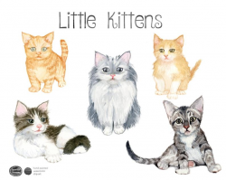 Watercolor Kittens, Kitten Clip Art, Kitten clipart, Cat Clip Art, Cute  Animals, Kitty Clipart, Animal Art