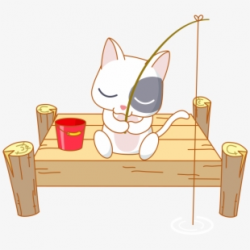 Kitten Clipart Tiny Cat - Cat Fishing Cartoon #909548 - Free ...