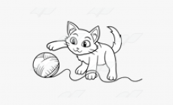 Kitten Playing With Yarn Drawing #777276 - Free Cliparts on ...
